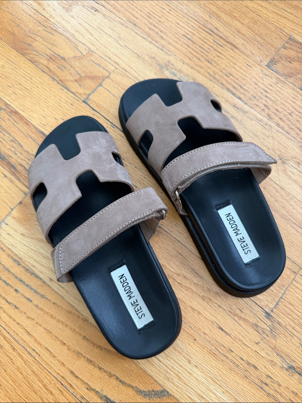 Steve Madden Taupe Suede Cutout Sandals Size 6.5 NWOT
